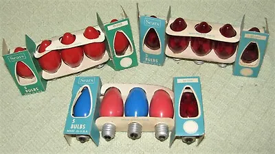 3 Packs Vintage C9 ½ Sears 15 Christmas Light Bulbs Lamps W/Box Asst Colors • $12