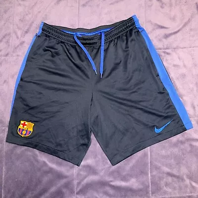 FC Barcelona Away Football Blue Shorts Nike 808951-451 Mens Size M • $25.99