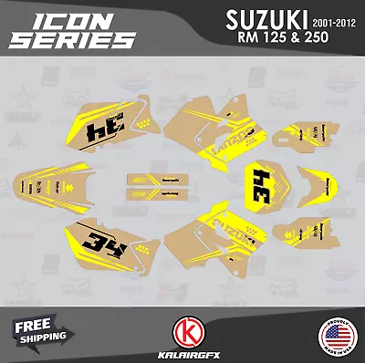 Graphics Kit For Suzuki RM125 RM250 (2001-2012) RM 125 RM 250 Icon - Tan • $82.99