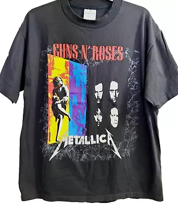 Vintage Guns N' Roses Metallica T-shirt Large 1992 Concert Tour Tee Brockum Usa • $149.99