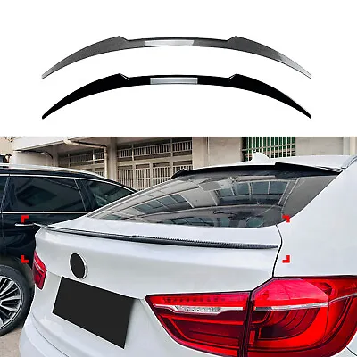 1pc Carbon Fiber Look Rear Trunk Spoiler Lip Wing For BMW X6 F16 X6M 2014-2020 • $70.81
