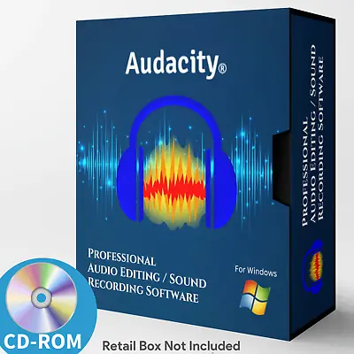 Audacity Professional Audio Music Editing - Recording Software-Beats-Windows-CD • $14.99