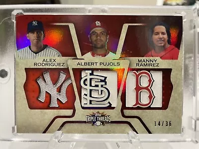 2008 Triple Threads Albert Pujols Manny Ramirez Ryan A-Rod Jersey Relic /36 • $69.99