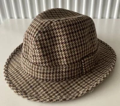 Failsworth Made In England Houndstooth Trilby Hat. Size 58 • £15