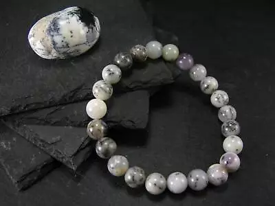 Merlinite Moss Agate Genuine Bracelet ~ 7 Inches ~ 8mm Round Beads • $24.50