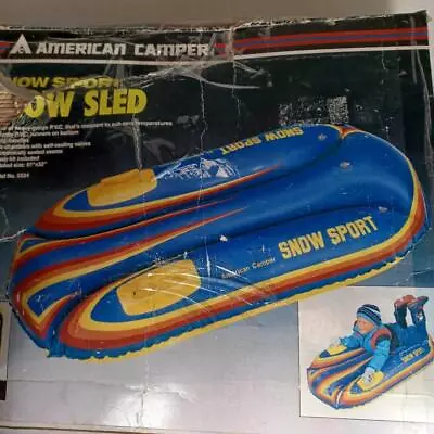 NEW Vintage American Camper Snow Sport Inflatable Snow Sled 5524 PVC 1980s • $29.97