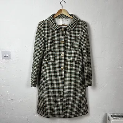 HOBBS Marilyn Anselm 100% Lambswool Overcoat Polka Dot Tweed Jacket VGC UK 10 • £49.95