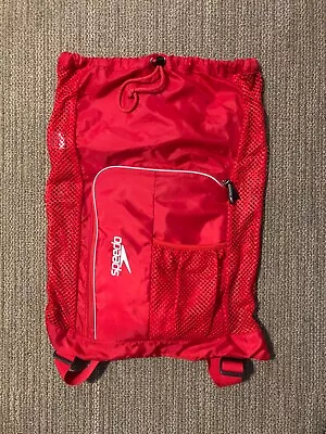 Speedo Deluxe Ventilator Mesh Equipment Swim Bag/Backpack W/ Zippered Pocket • $10