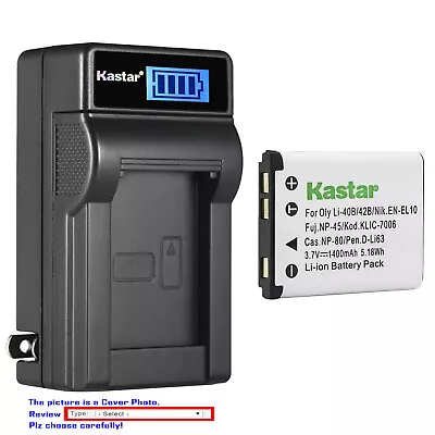 Kastar Battery LCD Wall Charger For Casio NP-80 CNP80 Casio Exilim EX-Z16 Camera • $12.99