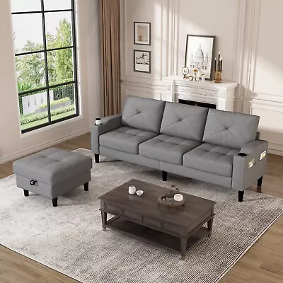 Grey Sofa Couch For Living Room Convertible Sectional Sofa Couches With Storage • $329.98