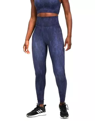 NWT All Fenix Womens Deep Stone Navy 7/8 Leggings XS Marble High Waisted Athleti • $17.27