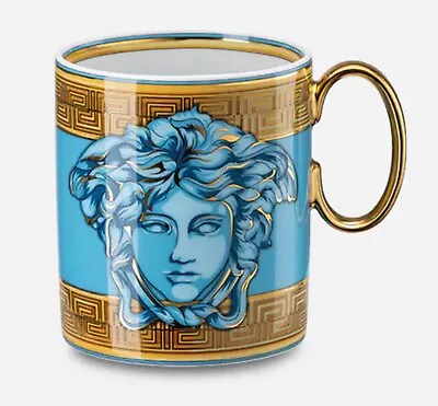 NEW Rosenthal Versace Medusa Amplified Coin Mug Blue 300ml RRP$359 • $219