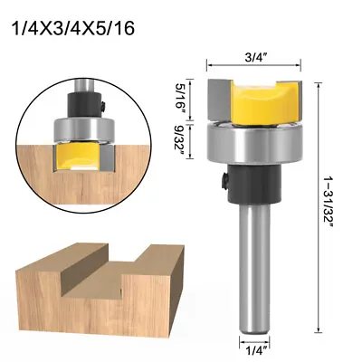 £5.98 • Buy 1/4 Inch Shank Hinge Mortise Template Router Bit Woodworking Milling Cutter UK