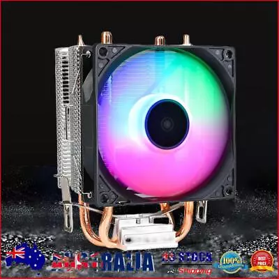 RGB CPU Cooler 2 Heat Pipe 9cm Tower Radiator Computer Accessories For INTEL AMD • $16.55