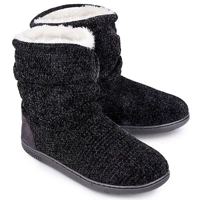 £16.99 • Buy Womens Ladies Ankle Boots Slippers Memory Foam Knit Comfort Fur Warm House Shoes