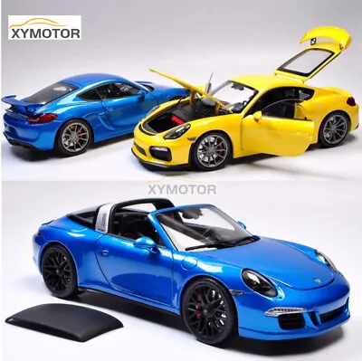 1/18 Schuco Porsche CAYMAN GT4 Diecast Model Toys Cars Kids Gifts Blue/Yellow • $127.50
