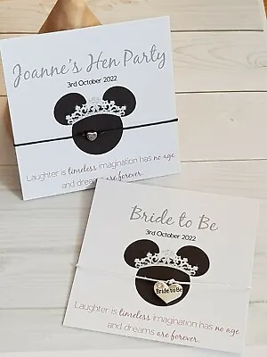£1.50 • Buy 🖤Disney Inspired -Hen Party - Minnie Mouse  -Favour -Gifts- Wish Bracelet 🖤mm8