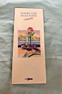 $15.95 • Buy Vintage 1990 Amtrak Dining Car Dinner Menu / Selections / Free Shipping