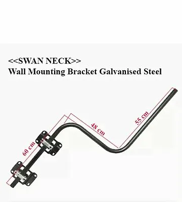 Swan Neck Bracket Wall Mount For Sky Satellite Dish Or Aerial With Clamps • £39.99