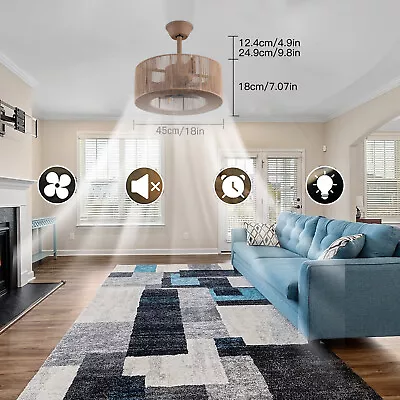 18  Industrial Ceiling Fan Light 3-speed Modern Chandelier Bedroom Dining Room • $118.75