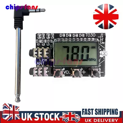 FM Stereo Radio Module 76M-108M DC 3.6V-15V Dual Channel FM Module W/ Antenna UK • £11.39