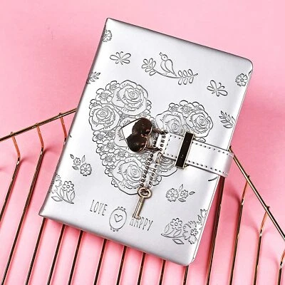 $84.36 • Buy Leather Journal Heart Lock Notebook With Key School Diaries Girls Gifts Birthday