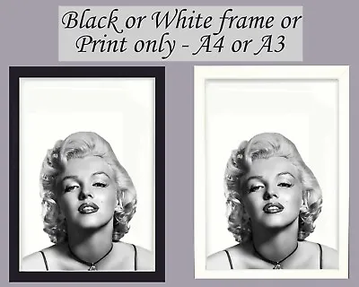 £4.95 • Buy Marilyn Monroe Print Wall Art Framed Picture Poster Home Decor Lounge Film A3 A4