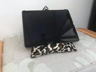 Leopard Velbo Fur - IPad Tablet Kindle BeanBag TECH Support Stand Holder Cushion • £10.95