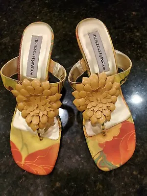 Monzo & Franco Flower Heels Slides Sandals  Shoes 9M • $27