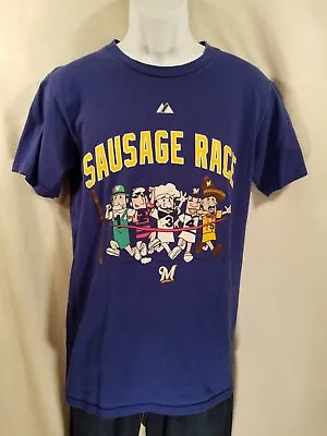 Men’s T-Shirt Small Milwaukee Brewers Sausage Race Majestic • $8