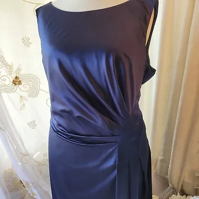 Deep Blue Ann Harvey Size 22 Occasion Dress Prom Party Wedding Dipped Hem BNWT  • £40