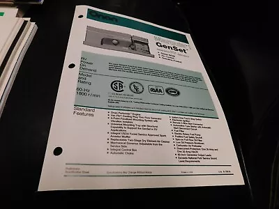 Onan Specifications Guide Information Literature RV Marquis 1 GenSet For RVs • $5.49