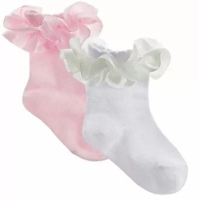 Baby Girl SOCKS Ribbon Frilly Ruffle Ankle  • £2.99