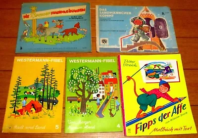 Vintage Children German Books (5) W/Westermann-Fibel + Brementown Musicians ++ • $34