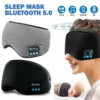 Bluetooth Sleep Eye Mask Wireless Headphones Headset Earphones Sleeping Mask • £6.49