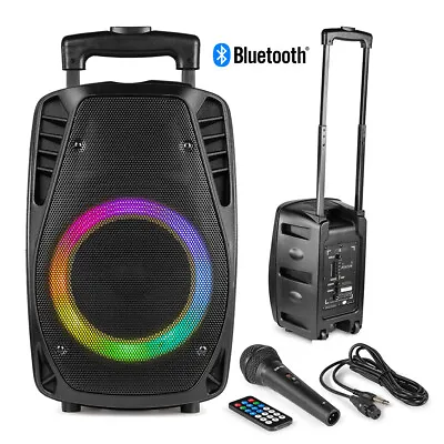£83.99 • Buy Portable PA Speaker System With Mic, Bluetooth, Party Lights, Built-in Battery