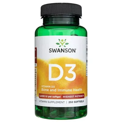 Swanson Vitamin D3 5000 IU - 250 Capsules • £6.09