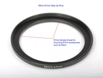 Step Up Adapter Ring 58mm-67mm 58-67 Mm For Camera Lens Filter UV CPL ND GND • $7.40