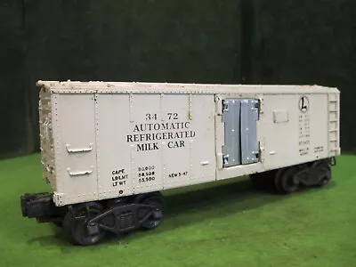 POSTWAR LIONEL 3472 AUTOMATIC REFRIGERATED MILK CAR O GAUGe • $9.95