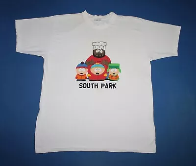 Y2K Vintage 1999 Jerome McElroy Shirt South Park Chef White Men's Tee Large • $75.40