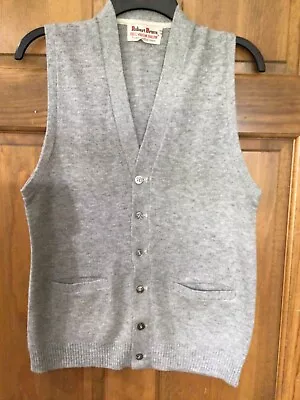 Vintage Robert Bruce Virgin Orlon Acrylic Knit Cardigan Sweater Vest Grandpa M • $14.99