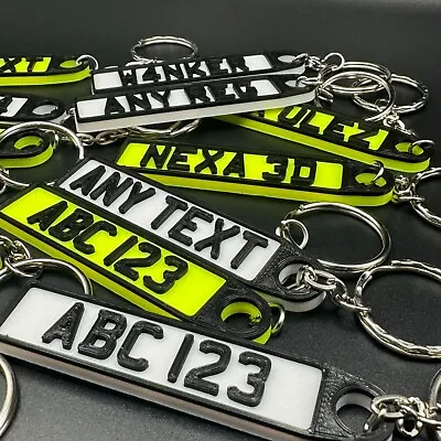 Custom 3D Printed Personalized Number Plate Keyring - Unique Gift & Keepsake • £2.99