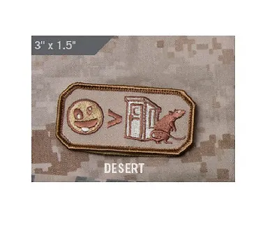 MORALE Patch - Milspec Monkey - CRAZIER Than A S**T HOUSE RAT- DESERT TAN • $6.49