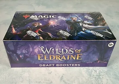 MTG Magic The Gathering Wilds Of Eldraine Draft Booster Box Factory Sealed • £118.99