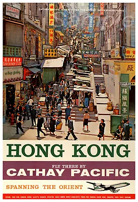 Vintage Hong Kong Airways Travel A4 Poster Print • £3.52