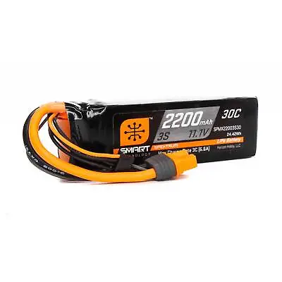 Spektrum SMART 2200mAh 3S 11.1V Smart Li-Po 30C IC3 SPMX22003S30 Airplane • $26.99