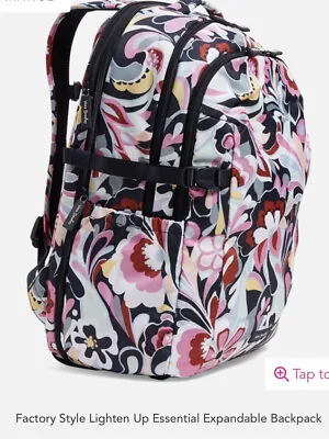 New Vera Bradley Lighten Up Essential Expandable Backpack Mod Paisley NWTReg$169 • $69.89