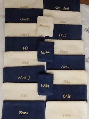 £12.29 • Buy Novelty Towel Gift Set Arse Face Fanny Balls Willy His Hers Nan Mrs Mr Gran Etc