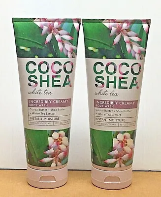 $27.95 • Buy Bath & Body Works Coco Shea White Tea Incredibly Creamy Body Wash X 2