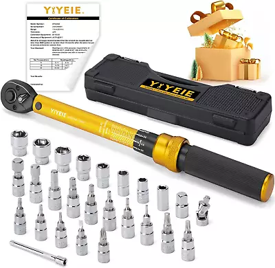 1/4 Inch Drive Bike Torque Wrench 1-25 Nm (10-222.5 In.Lb) 27 PCS Click Bicycl • $59.96